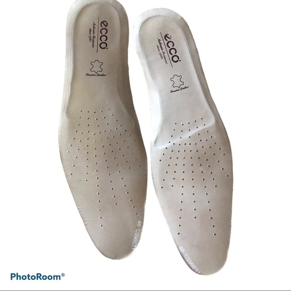 ECCO Oxford Tan Gray Mens Shoe Size 12-12.5 Extra Wide - Picture 4 of 9